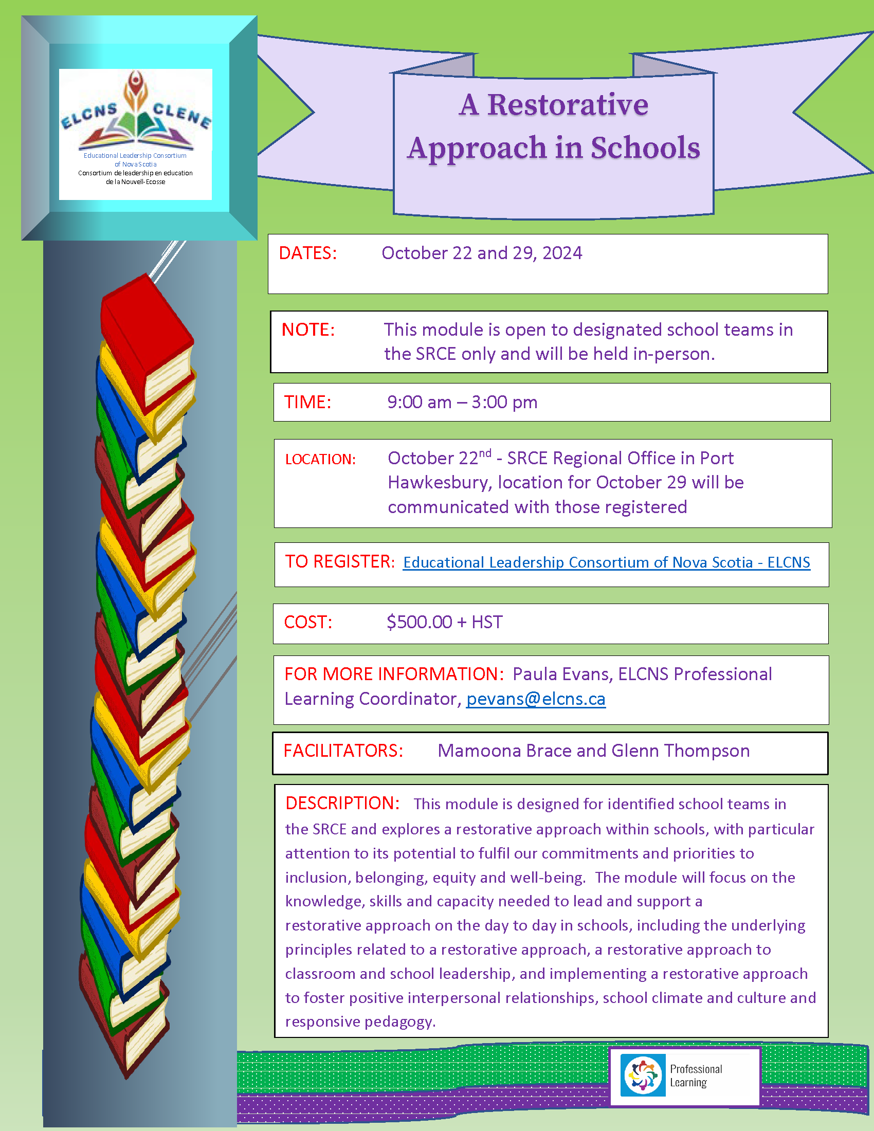 Restorative Approach Script Educational Leadership Consortium of Nova Scotia - A Restorative ...